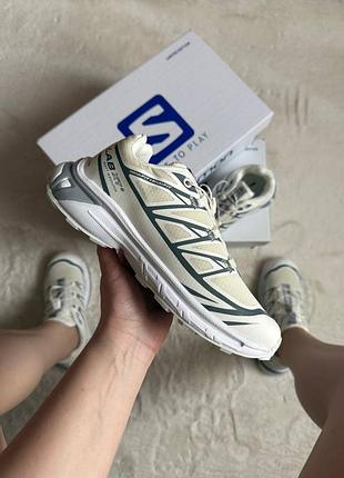 Кроссовки женские salomon xt-6 s-lab soft ground beige white gray