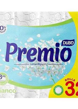 Туалетний папір premio bianco білий 3 шари 32 рулони тм диво