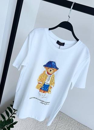 Футболка з принтом ведмідь polo bear by ralph lauren