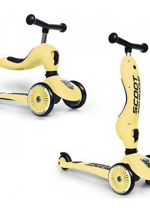 Cамокат/біговел scoot and ride 2 в 1 highwaykick lemon