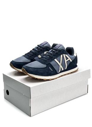 Чоловічі кросівки armani exchange ax navy white
