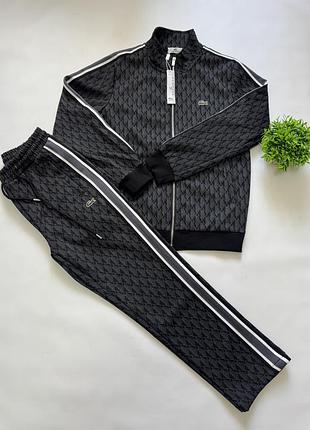 Костюм lacoste monogram black, лакоста