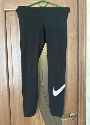 Жіночі лосини nike nsw club leggings (m) / чорні спортивні легінси з великим логотипом (оригінал)