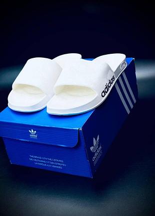 Adidas білі чоловічі шльопанці | сланці adidas | літнє спортивне взуття мужские щльопанцы 40-46 в наявности все размеры
