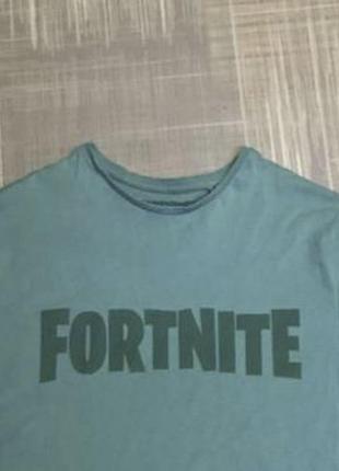 George чоловіча блакитно-зелена  футболка з написом  fortnite 💛розмір 38/м/46 чоловічий одяг /жіночий одяг/унісекс