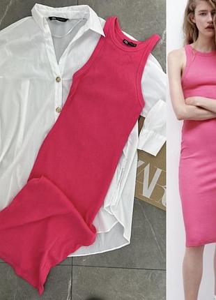 Сукня zara в рубчик -l