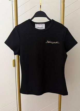 Футболка чорна schiaparelli з написом