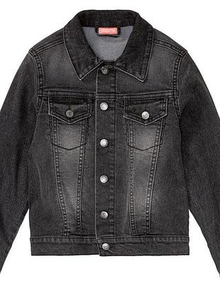 Джинсова куртка на кнопках для хлопчика pepperts lycra® 372807 134 см (8-9 years) чорний