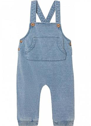 Напівкомбінезон бавовняний для хлопчика lupilu lidl 435197 074-80 см (6-12 months) блакитний