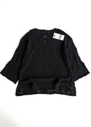 Кофта вʼязана мереживна  zara чорно кольору