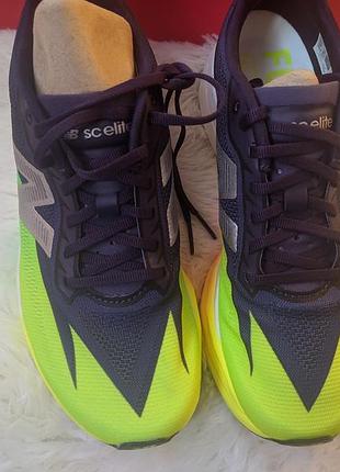 Кросівки new balance fuelcell supercomp elite v5 синьо-салатового кольору, розмір 36,5, тканина/сітка/синтетика
