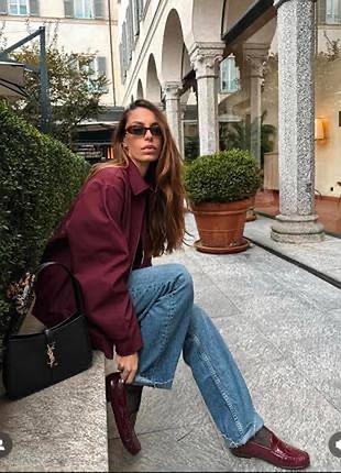 Zara легка оверсайз куртка бомбер легкая куртка оверсайз бомбер бургунди