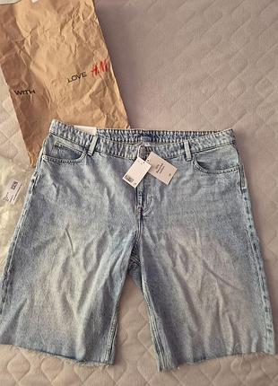 Новые джинсовые шорты бермуды h&amp;m denim bermuda shorts (размер eur 50)