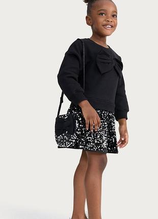 Детское утепленное платье в пайетки f&amp;f girls sequin bow dress