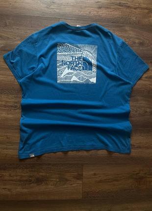 Мужская футболка the north face l-xl синяя с крупным принтом