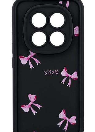 Чохол shock case print для телефона xiaomi redmi note 15 pro 4g бампер силіконовий чорний з малюнком бантики