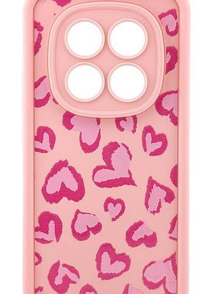 Чохол shock case print для телефона poco m8 pro бампер силіконовий рожевий з малюнком серця