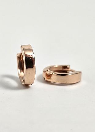 Золотые серьги гладкие без камней