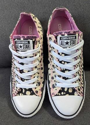 Низькі леопардові чорні бежеві кеди конверс converse розмір 39
