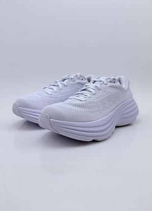 Білі  жіночі кросівки hoka one one bondi 8 (у забарвленні triple white / white).розмір: 36 2/3;матеріал: тканина