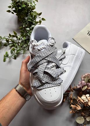 Nike air force custom lanvin laces grey white