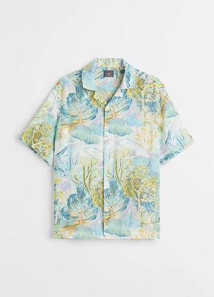 Вискозная гавайская рубашка h&amp;m тенниска