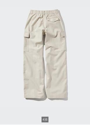 Жіночі брюки карго uniqlo штани з карманами бежеві uniqlo