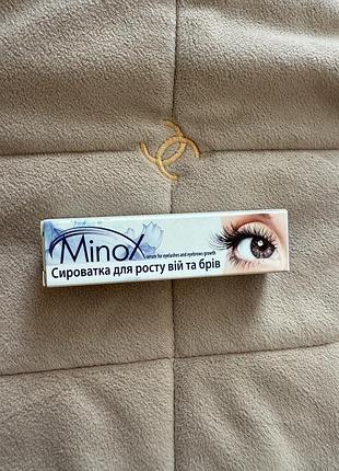 Сироватка для росту вій та брів minox