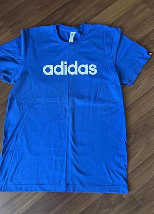 Синя футболка adidas, s-m. 100%бавовна