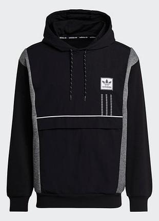 580 грн
 чоловіча  гібридна толстовка-худі adidas id96 pullover hoodie (anorak) у чорно-сірому кольорі з фірмовим логотипом trefoil. 
розмір м