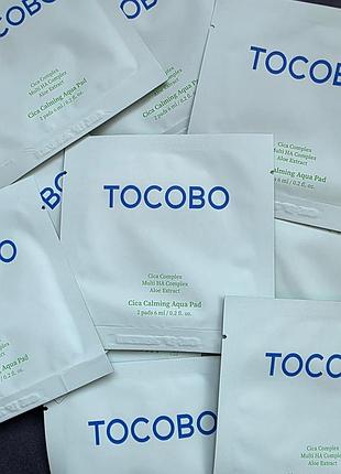 Tocobo cica calming aqua pad (2pads)
успокаивающие тонер-пады с центелой, 2 шт