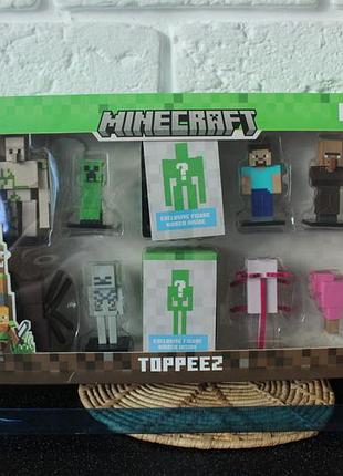 Набор из 12 коллекционных фигурок - топперов minecraft две фигурки - сюрприз. новые