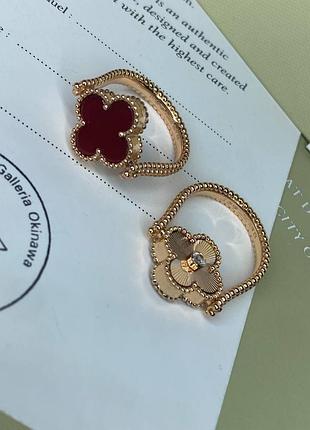 Каблучка vintage alhambra рожеве золото двостороннє