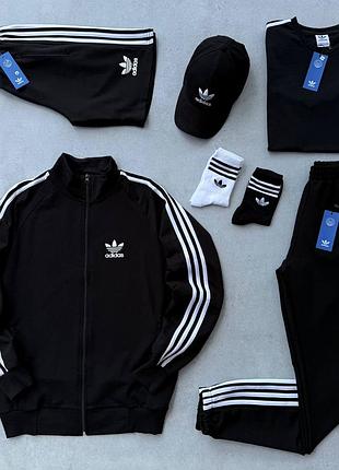 Чоловічий спортивний костюм adidas чорний весна/літо/осінь