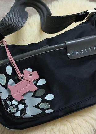 Сумка багет через плечо женская текстиль radley англии