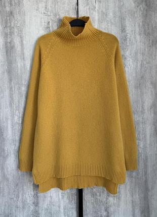 Подовжений кашеміровий светр з коміром горловиною кашемір cashmere удлиненный кашемировый свитер с горловиной воротником под горло кашемир