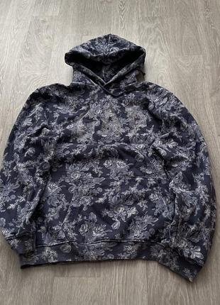 Худі h&m чорне з принтом, тепле, розмір l
