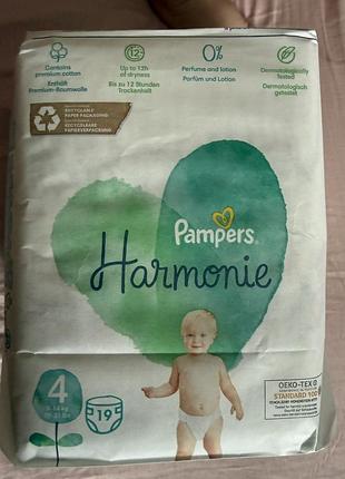 Підгузки pampers harmonie, розмір 4 (9–14 кг)