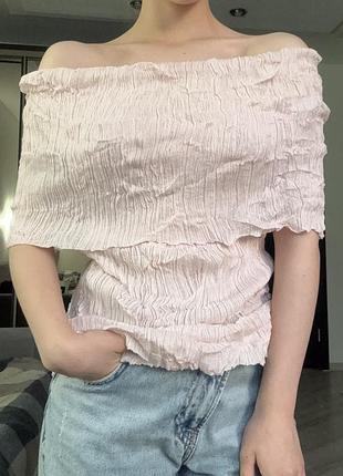 Топ без плеч рожевий zara