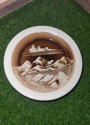 Вінтажна колекційна міні-тарілка snowdonia pottery (англія/уельс), ручний розпис, 10см.