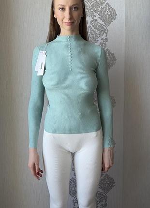 Нова  жіноча кофтинка, берюзового кольору розміру s/m, 70% cotton