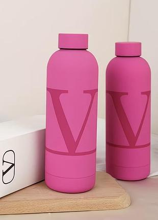 Valentino, яскраво-рожева термопляшка з фірмовим логотипом v🩷