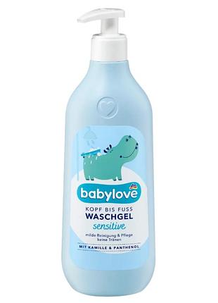 Гель babylove sensitive 2 в 1 для мытья тела и волос детский, 500 мл