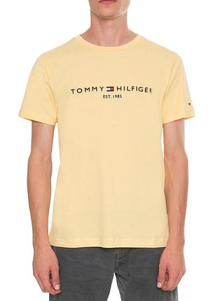 Футболка чоловіча ,жовтого коляру з бавовни від tommy hilfiger