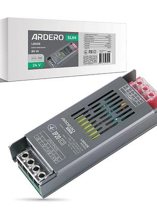 Блок питания для led ленты ardero lb008 24в 80вт ip20 (80303)