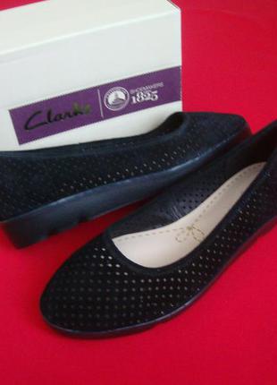 Балетки clarks натур замша 38-39 размер