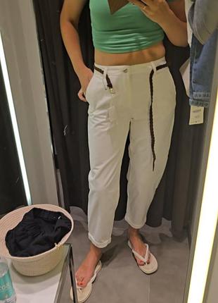 Брюки белые zara, как новые, m