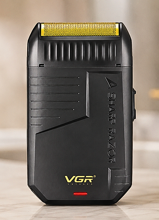 Электробритва vgr v-375 black шейвер, мужская сеточная бритва для бороды аккумуляторная