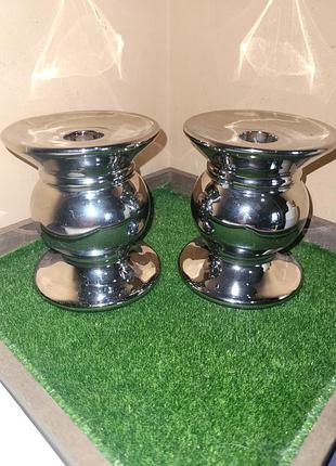 Оригинальные подсвечники zara home (пара, 10 см) со штампом бренда / нюанс