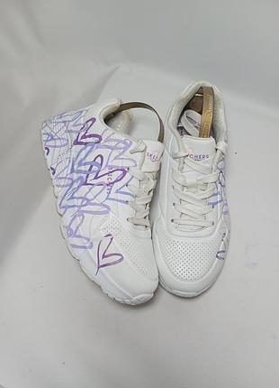 Кроссовки skechers с сердечками, для девочки